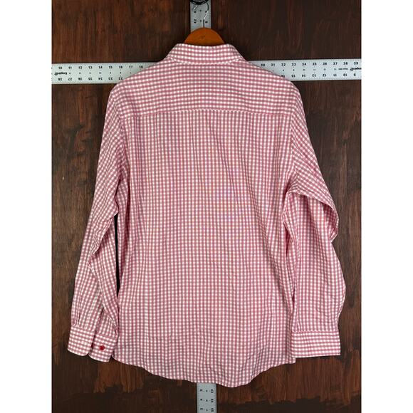 Texas Tech Red Raiders Antigua Button Down Dress Shirt Plaid Red White Men Large - Picture 7 of 7